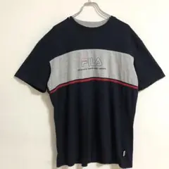 FILATシャツ（LL）紺色　ロゴTシャツ　半袖　a3562