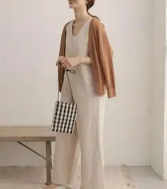 URBAN RESEARCH DOORS 綿麻オールインワン　サロペット　リネン