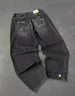 黒バギーデニムスターチーム menes jaded london bigboy