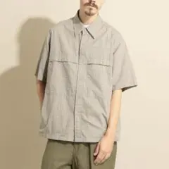 美品 Steven Alan チェック クルーザーシャツ ベージュ