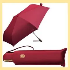 折り畳み傘 雨晴兼用 レッド UPF50+ 収納ポーチ付き プレゼント
