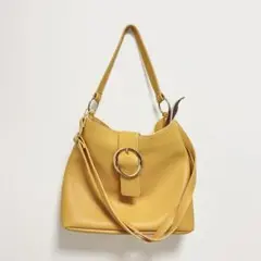 【未使用】ハンドショルダー2wayバッグ 韓国購入 アクセントカラー