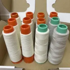 工業用スパンミシン糸 60番 細巻き 白系 12本まとめ売り