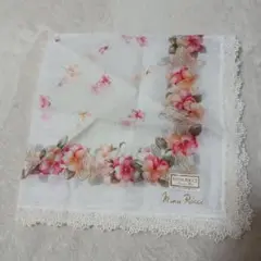 新品　ニナリッチ　NinaRicci ハンカチ　レース　花柄　ホワイト