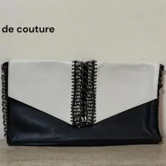 de couture チェーン クラッチバッグ アイボリー ブラック
