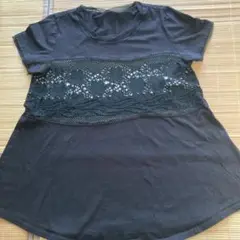 【週末限定お値引】センソユニコ　ｔ.b ブラック レースチュニック 半袖 ３８