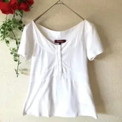 マックスマーラMaxMara TシャツカットソーストレッチМサイズホワイト美品