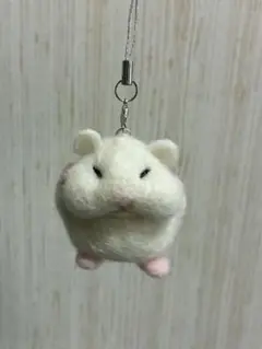 ハンドメイド　羊毛フェルト　キーホルダー　ハムスター