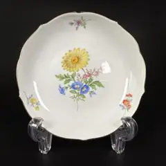 未使用 マイセン 金彩 3つ花 マーガレット 14cm プレート1枚、1級品