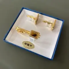 ゴールド カフリンクス タイバーセット