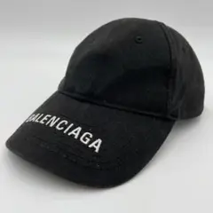 【鑑定済】BALENCIAGA キャップ 帽子 ロゴ ブラック レディース