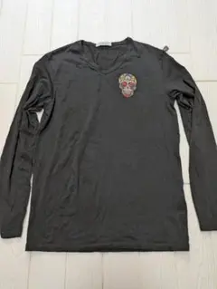 USUALIS ウザリス ロングTシャツ ロンＴ ブラック XLサイズ