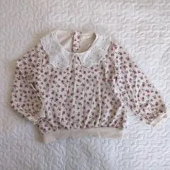 【美品】襟付き 小花柄 トレーナー 95センチ