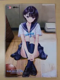ブルーリフレクション 描き下ろし イラスト B3布ポスター 岸田メル 特典