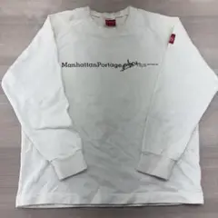 $ Manhattan Portage ホワイト クルーネックトレーナー