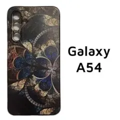 Galaxy A54 5G 青 黒 モザイク カバー