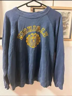 60s〜ヴィンテージスウェット　ミシガン大学　キムタク　古着屋ネイビー　ラグラン