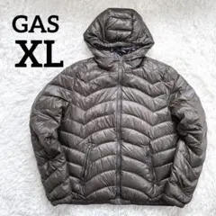 ☆美品☆GAS リバーシブルダウンジャケット カーキブラウン XL 大きいサイズ