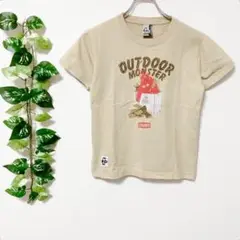 チャムス プリントTシャツ カットソー 半袖 アウトドアモンスター M ベージュ