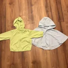 ユニクロパーカー　黄緑とベネッセ　たまひよ　UVカットポンチョ