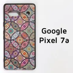 Pixel7a カバー カラフル 丸タイル エスニック