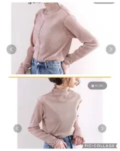 カットソー、プリーツ長袖