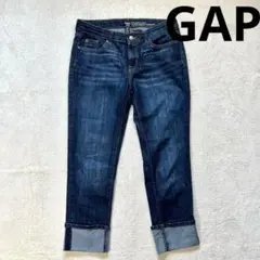 【ギャップ】w69 ストレートデニム パンツ　ロールアップクロップドパンツ