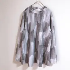 【百合】（L）アソート柄ワッフル長袖カットソー/ロングスリーブTシャツ/総柄