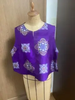 ハンドメイド　タンクトップ　紫色