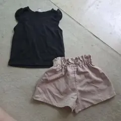 SHEIN 110 フリル袖トップスとショートパンツセット