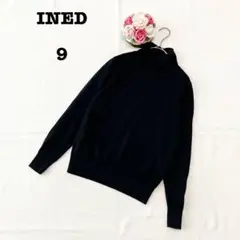 イネドデベース　レディース　長袖ハイネックニット　Mサイズ　ブラック　黒　ウール