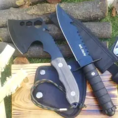 ❇️❇️軽量手斧+サバイバルナイフ280mm新品、専用ケース付き③
