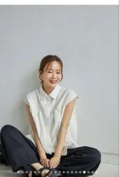 【新品】田中里奈 mysa closet 襟付き ブラウス M ホワイト