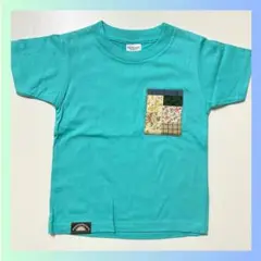 新品　子供服　Tシャツ　110cm パッチワーク　ライトブルー　水色　キッズ