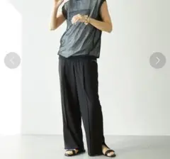 gallardagalante ジャージーワイドパンツ 黒　O（S）