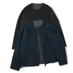 SUNSEA 23AW melton blousonノーカラージャケット　タグ付 SUNSEA 23AW melton blousonノーカラージャケット タグ付