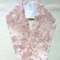 No.F-61 半衿 撫子色系刺繍花レース ピンク系