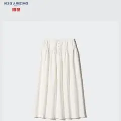 新品　Lサイズ　ユニクロ　INES リネンコットンギャザースカート