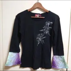 gouk■和柄カットソー■ベル袖■トップス・Lサイズ■タグ付未使用品