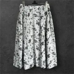 【ReFLEcT】フラワーフレアスカート M 花柄フェミニン×通勤きれいめコーデ