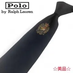 【Polo by Ralph Lauren】美品 ネクタイ ソリッドエンブレム