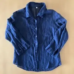 無印良品　ネイビー 長袖シャツ Sサイズ