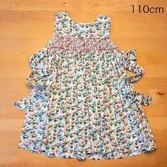 スモッキング刺繍 ノースリーブ ワンピース 110cm
