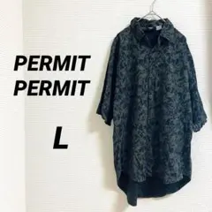 【PERMITPERMIT】 トップス 柄シャツ 半袖 オジシャツ 総柄 L
