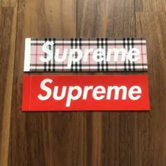 2022SS supreme ステッカー ボックスロゴ バーバリー・ピンク