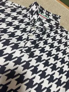 ハウンドトゥースパターン ポロシャツ　 ゴルフ　千鳥柄