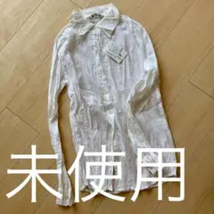 【タグ付き未使用】有松絞り ブラウス 綿100% 巻き上げ絞り 白 ホワイト