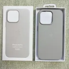 新品未使用· Apple iPhone 16 Pro レザーケース ライトグレー