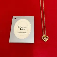 極 美品 レア クリスチャンディオール CD ロゴ ハートモチーフ ネックレス