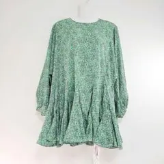 【タグ付き】シックウィッシュ　総柄チュニック　花柄　　ワンピース　緑　L